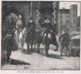 James et ses courtisans partant pour la chasse, 1608